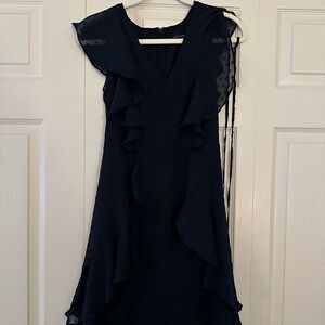 Tommy Hilfiger Midnight Blue Ruffle Midi Dress